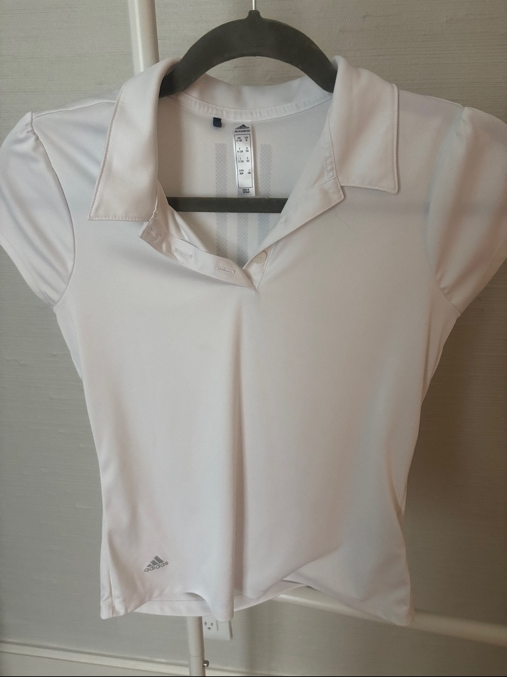 adidas White Girls' Short-Sleeve Polo Top